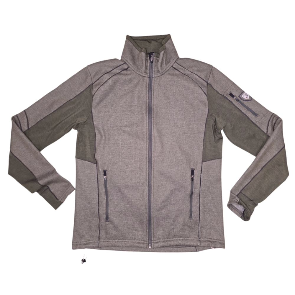 Kuhl Men's Zip-Up Sweater in Gray and Olive